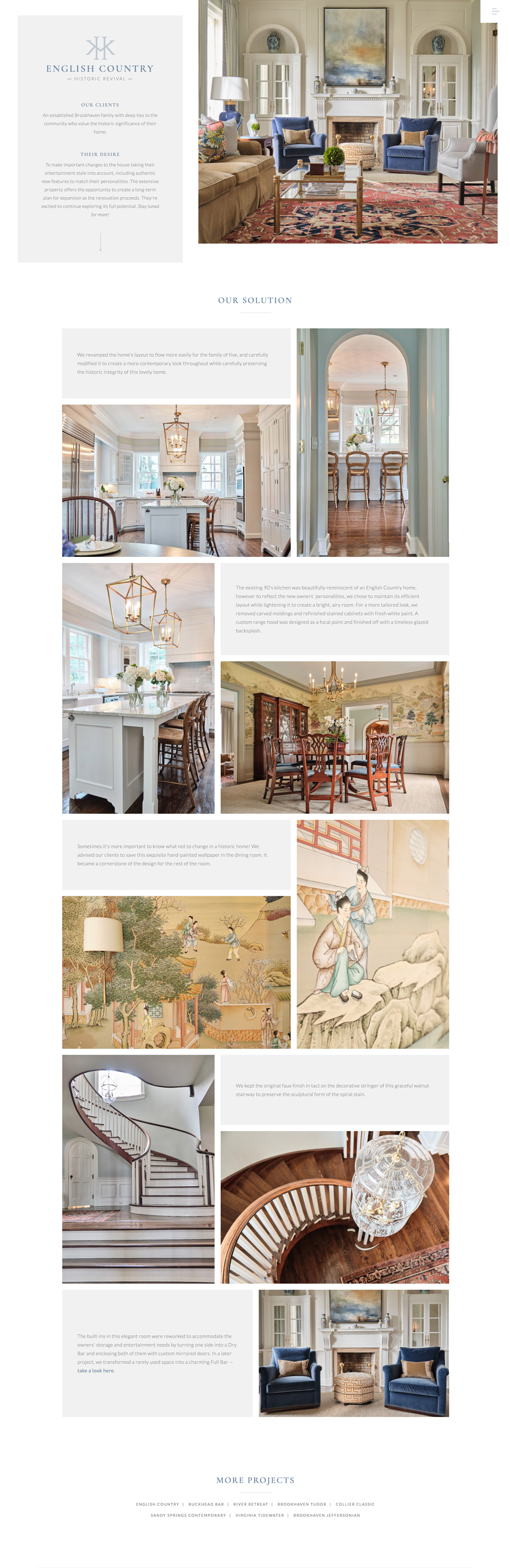 KVH Design project page for english country historic revival design